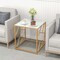 Costway 19.5'' Side Table Square Bedside Sofa Accent Coffee Table with Tempered Glass Top
